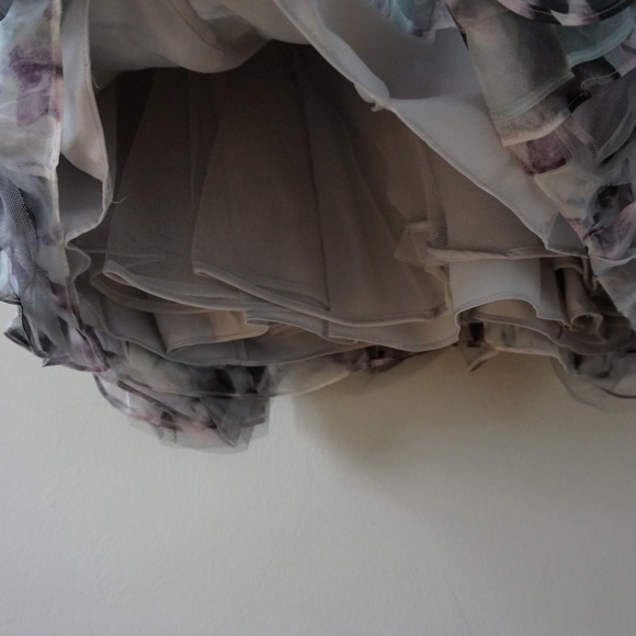 NWTBCBG Eva Silk Organza Ruffle Petal Dress 4 GRAY - Picture 4 of 7